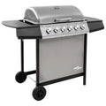 Grill gazowy 2026 z 6 palnikami, czarno-srebrny V0288(Único/Plateado)