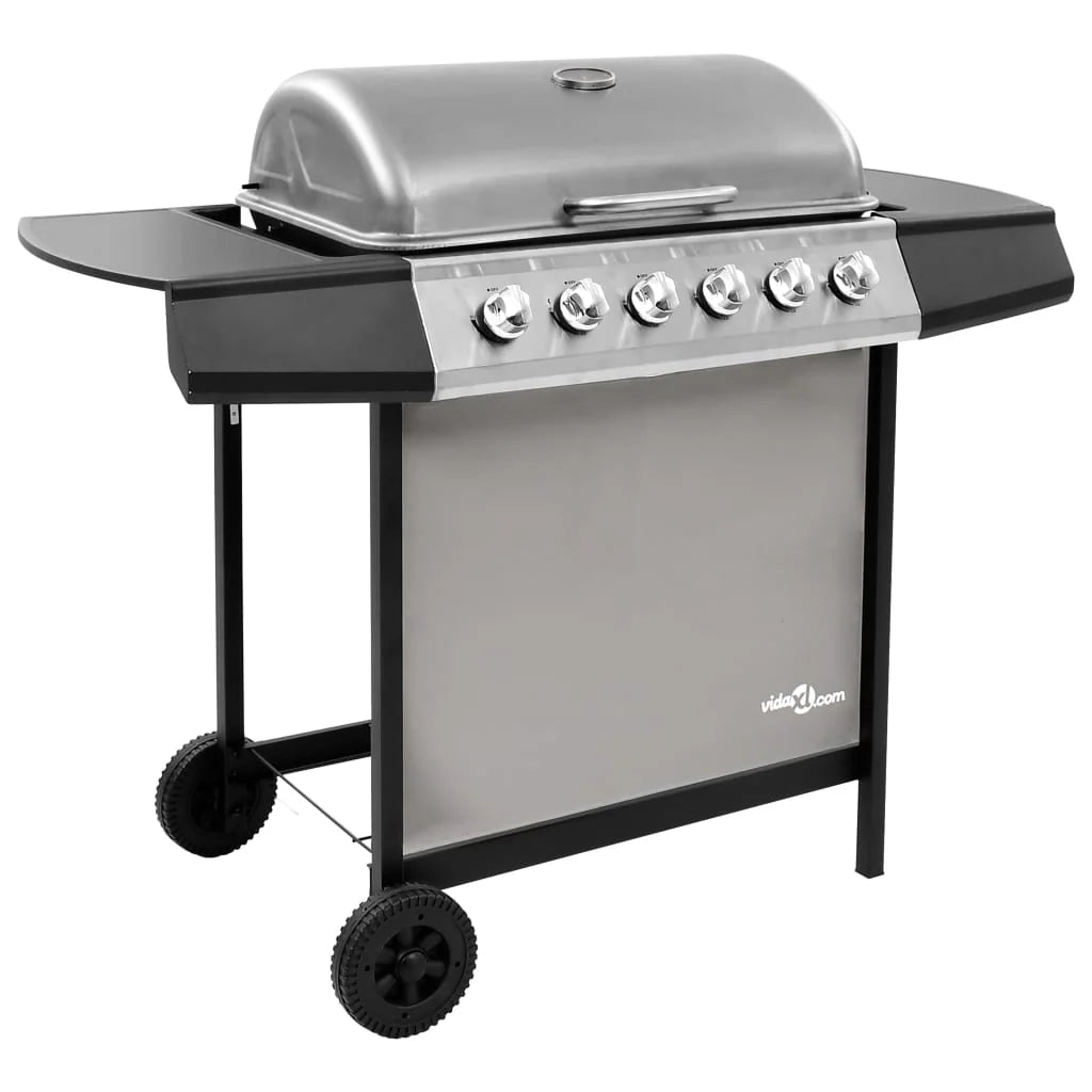Grill gazowy 2026 z 6 palnikami, czarno-srebrny V0288(Único/Plateado)