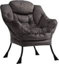 HollyHOME Poltrona, Relax Poltrona con Braccioli e Divano Pocket, Tessuto in Velluto, Leisure Sofa con Tessuto Moderno e Struttura in Acciaio, Blu Scuro(Szaro Brązowy)