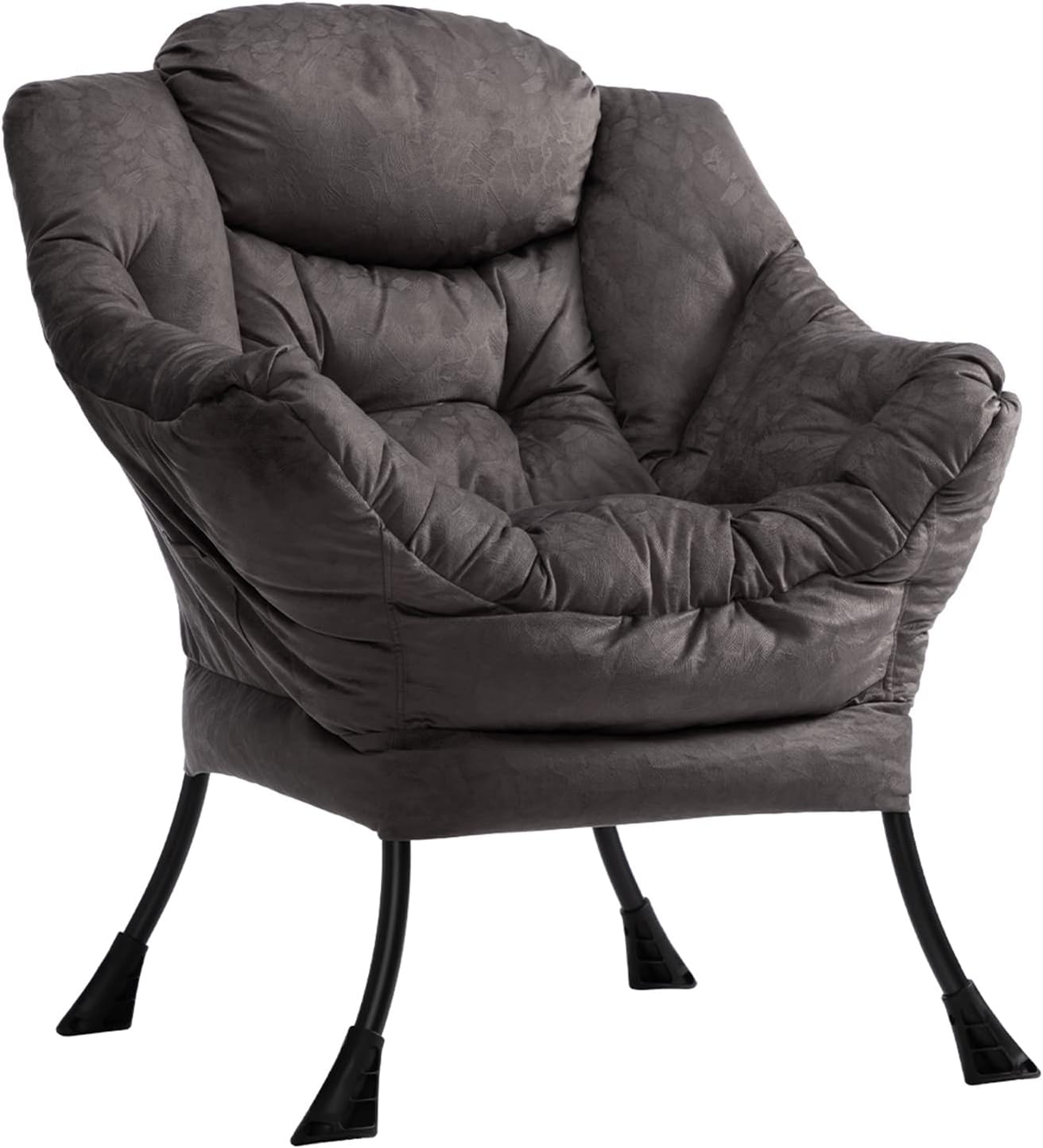HollyHOME Poltrona, Relax Poltrona con Braccioli e Divano Pocket, Tessuto in Velluto, Leisure Sofa con Tessuto Moderno e Struttura in Acciaio, Blu Scuro(Szaro Brązowy)