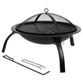 Metalowy grill ogrodowy z rusztem - czarny(Por omisión)