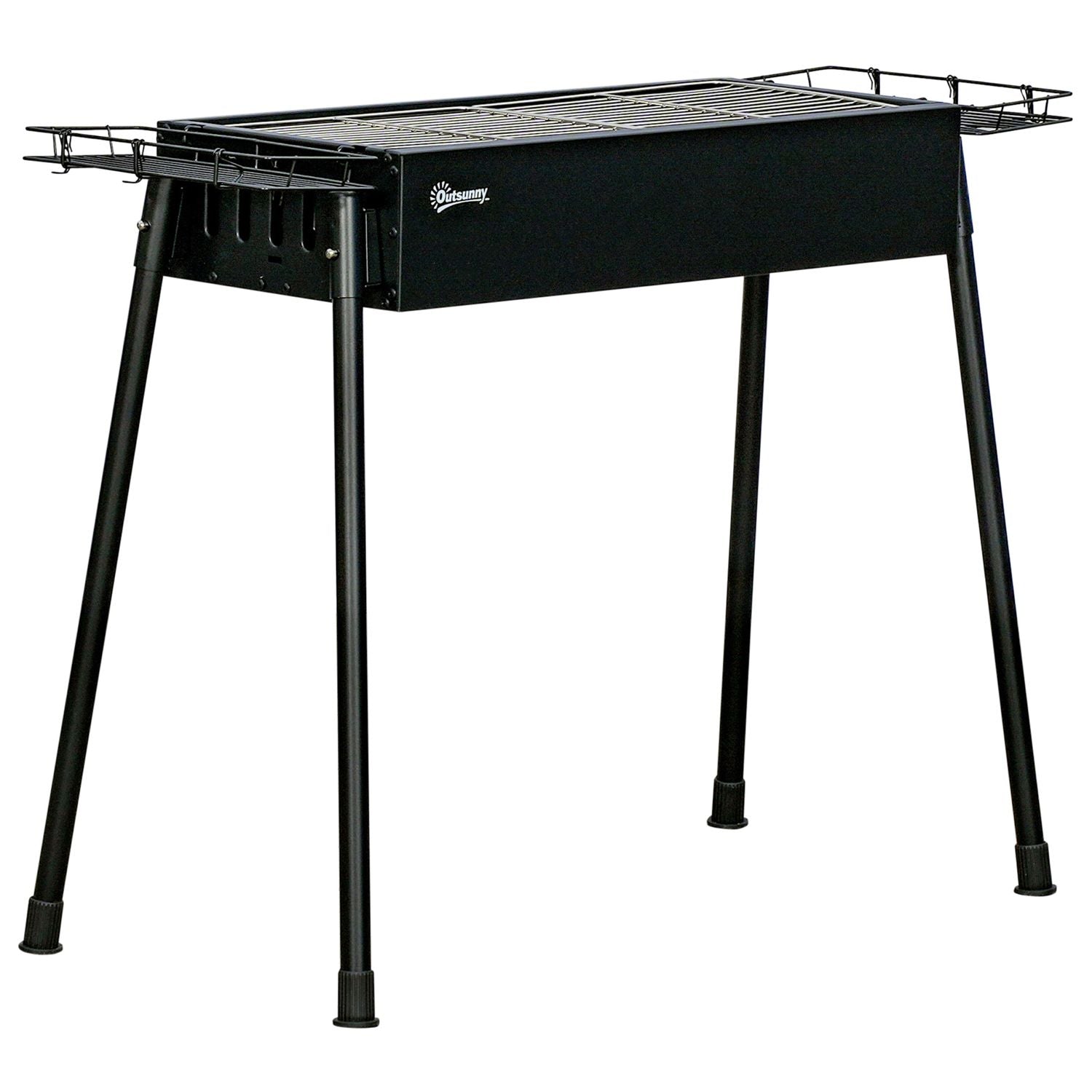Grill węglowy Outsunny, stal nierdzewna, metal, 77x30x70 cm, czarny(Por omisión)