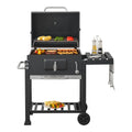 Grill węglowy Arnad z 3 stalowymi półkami 105x114x48cm - czarny [casa.pro](Por omisión)