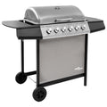 Grill gazowy VidaXL z 6 palnikami, czarno-srebrny(Por omisión)