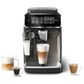 Philips Ekspres do kawy z serii 3300 w pełni zautomatyzowany - 6 napojów, Nowoczesny, Kolorowy ekran dotykowy, LatteGo, SilentBrew, Młynek w 100% ceramiczny, Filtr AquaClean, Czarny chrom (EP3347/90)(5 specjałów kawowych/System mleczny Latte Go)